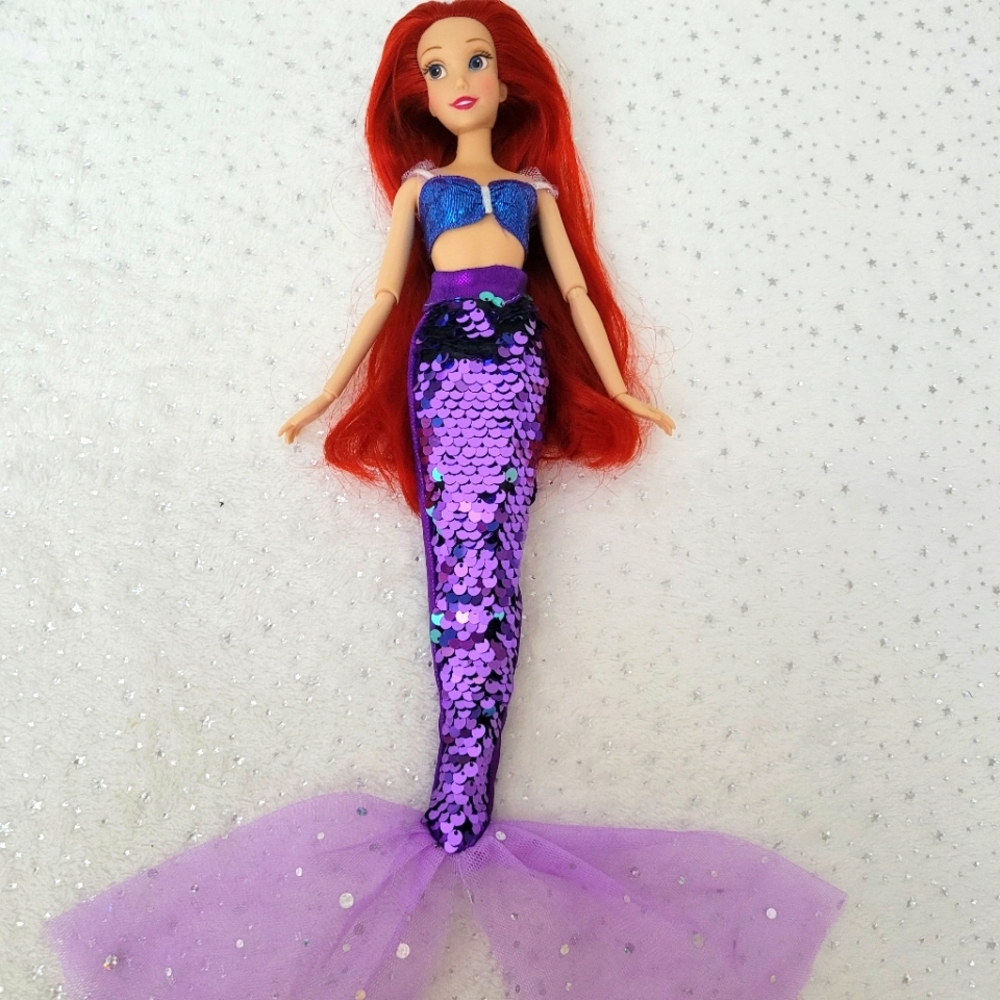 Disney Purple Sequin Princess Little Mermaid Ariel Doll.